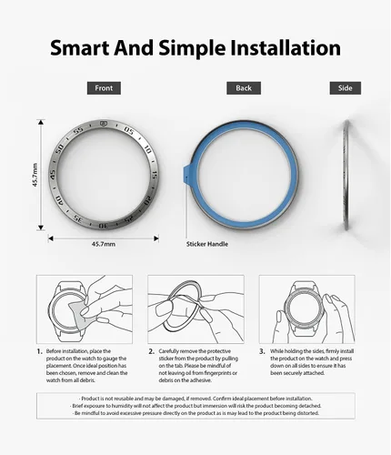 Miniatura 9 de Ringke Estilo De Bisel Compatible Con OnePlus Watch Adhesivo Marco Anillo Cubierta Anti Scratch [Acero Inoxidable] Protección Para OnePlus Watch