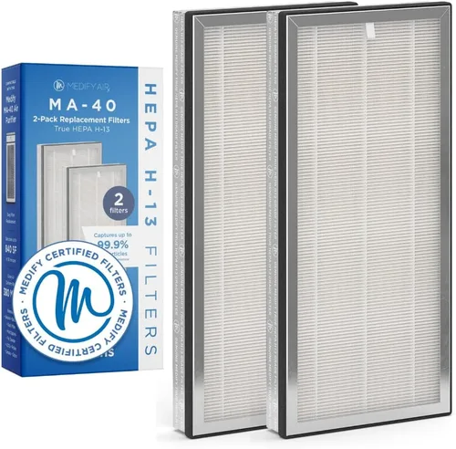 Medify MA-40 - Filtro de repuesto genuino para alérgenos, humo, incendios forestales, polvo, olores, polen, caspa de mascotas, 3 en 1 con prefiltro,