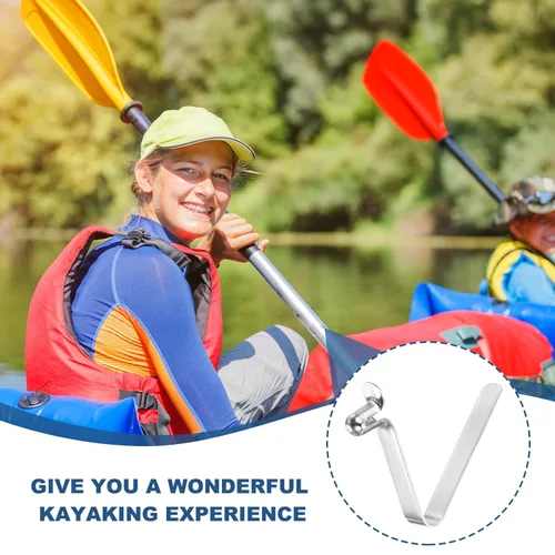 Miniatura 5 de PATIKIL Pinzas de remo de kayak de 0.220 x 0.157 in, paquete de 20 clips de acero en forma de V de un solo pasador, clips de resorte, tubo