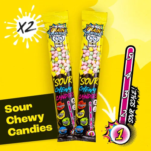Miniatura 6 de Brain Blasterz Paquete variado de caramelos súper ácidos MEGA, caja de caramelos ácidos con 22 piezas, caramelos navideños, paquete variado