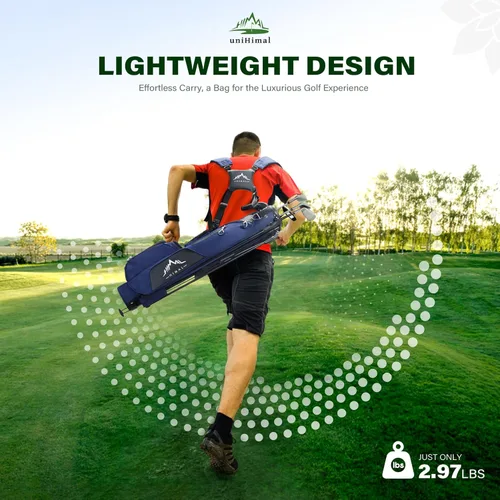 Miniatura 7 de uniHimal Par 3 Golf Bag Small Lightweight with Dual Shoulder Straps – Pitch n Putt Golf Bag Easy to Carry and Durable for Men/Women– 31.5 inches