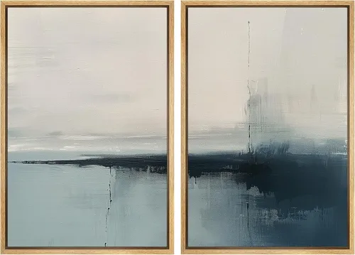 Miniatura 95 de SIGNWIN Lienzo enmarcado para pared, ilustraciones abstractas texturizadas en tonos beige terrosos, arte moderno, decorativo, contemporáneo