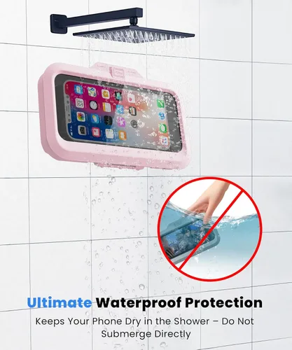 Miniatura 2 de URROY Soporte para Teléfono de Ducha Impermeable Funda para Teléfono de Ducha de Apertura con Un Toque Antivaho y Pantalla Táctil Sensible Soporte