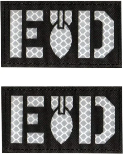 Miniatura 9 de Parche reflectante EOD para eliminación de artillería explosiva, parche militar, insignias tácticas, parches de gancho y bucle, 3.15 x 1.97
