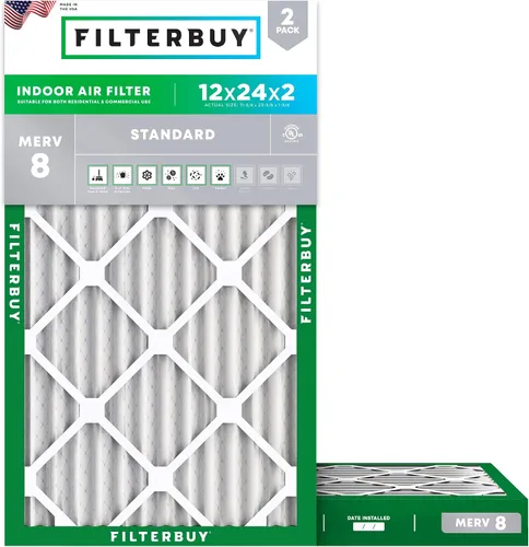 Miniatura 52 de Filterbuy Filtro de aire MERV 8 de 8 x 14 x 1 pulgadas para defensa contra el polvo y las alergias (paquete de 2), filtros electrostáticos plisados