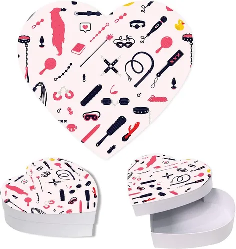 Miniatura 18 de Andaz Press Caja en forma de corazón para el día de San Valentín con tapa, divertida caja reutilizable en forma de corazón para tocino, caja de Bacon