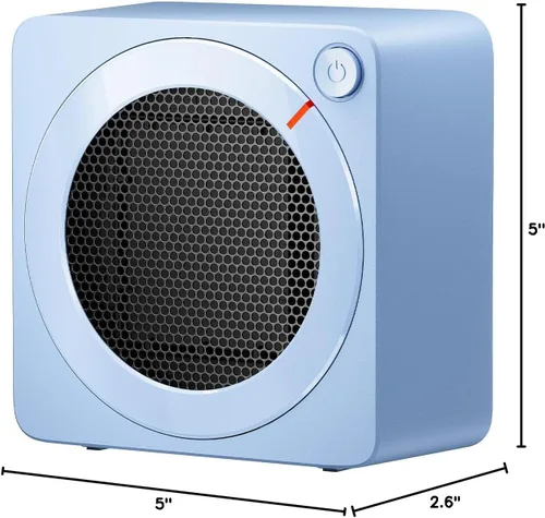 Miniatura 8 de Gaiatop Mini calentador de espacio, ligero PTC de cerámica de calentamiento rápido, 500 W, eficiencia energética para uso en interiores, Azul