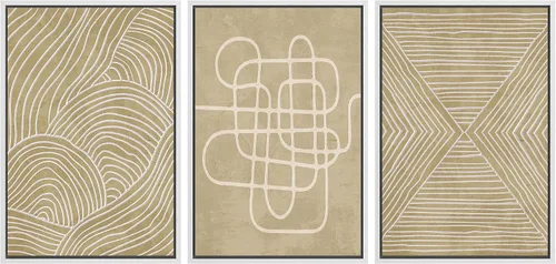 Miniatura 99 de SIGNWIN Lienzo enmarcado para pared, arte con pinceladas de flujo neutro en tonos beige abstractos, ilustraciones, arte moderno, decorativo
