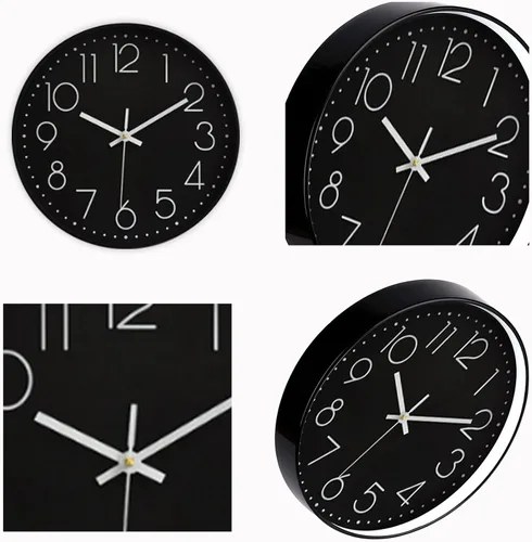 Miniatura 3 de Relojes de pared de cocina Preciser estilo vintage, reloj de pared sin tictac, funciona con pilas, cuarzo analógico, movimiento silencioso, reloj
