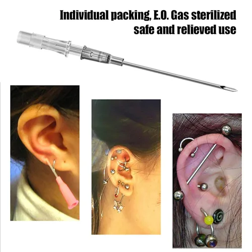 Miniatura 6 de 20G Agujas para piercing con catéter - 6 piezas de agujas para perforación, agujas huecas para catéter para oreja, nariz, ombligo, pezón, labio