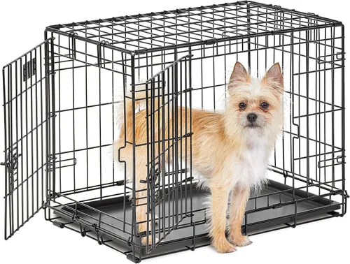 Miniatura 12 de MidWest Homes for Pets Large LifeStages - Jaula plegable para perros de doble puerta de 42 pulgadas, seguridad mejorada, incluye bandeja a prueba