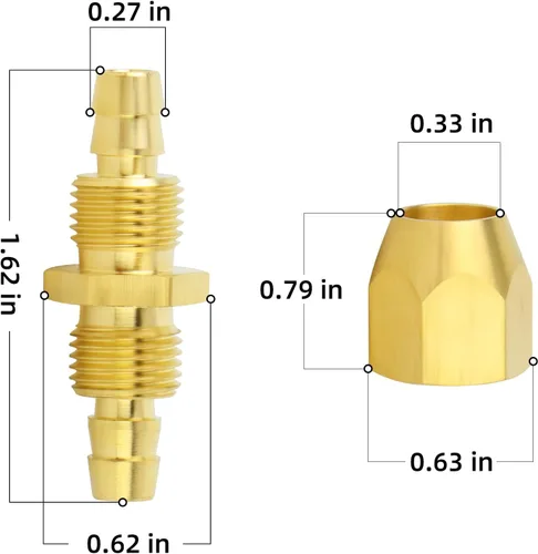 Miniatura 2 de ChillWaves Brass Pneumatics - Accesorio de repuesto reutilizable, empalmador de manguera reutilizable de 1/4 de pulgada (púa de 1/4 pulgadas)