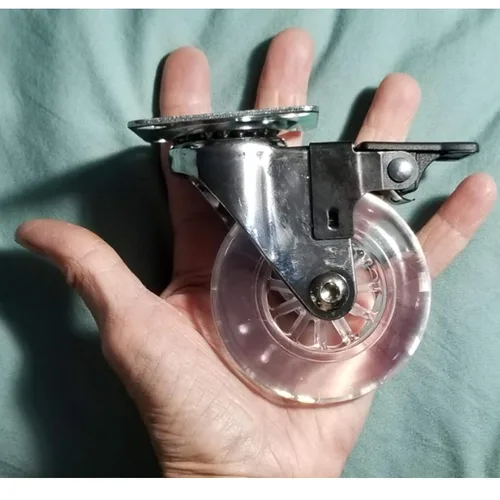 Miniatura 7 de Juego de 4 ruedas giratorias para muebles, ruedas giratorias de poliuretano transparente de 2 pulgadas resistentes de 500 libras con placa de 360