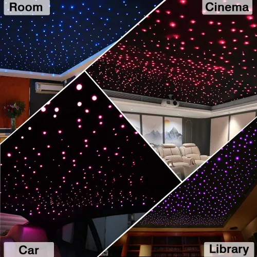 Miniatura 6 de FIREWORK Twinkle - Kit de techo RGBW Starlight de 16 W, 360 piezas, luces de estrella de fibra óptica mixtas de 9.8 pies para techo de coche y hogar