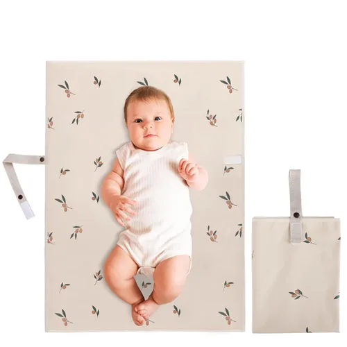 Miniatura 14 de Cambiador de bebé de cuero vegano - Cambiador portátil lavable, cambiador plegable de viaje para bebé, regalos de ducha para recién nacidos y niños