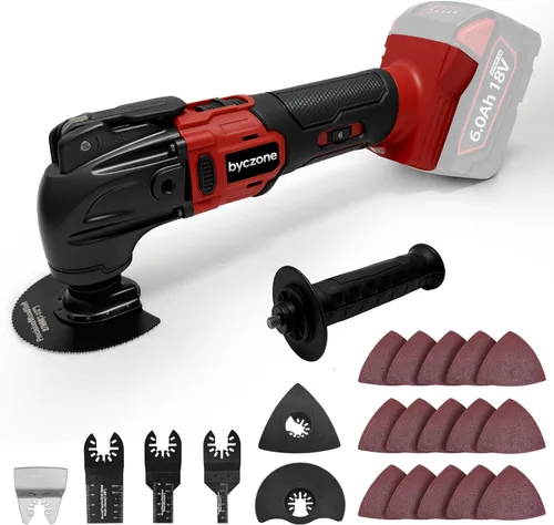 Miniatura 8 de Multiherramienta oscilante inalámbrica compatible con batería DeWalt 20V Max, solo herramienta, 6 velocidades 8,500-21,000 RPM, luz LED integrada