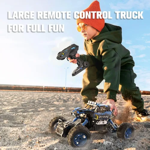 Miniatura 2 de CROBOLL 1:12 Coche grande de control remoto para niños con función de elevación, camiones monstruo eléctricos RC 4X4 todoterreno de 4WD, juguetes