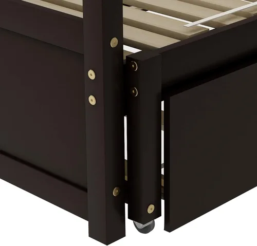 Miniatura 8 de Bellemave Sofá cama de madera con cama nido, marco extensible de cama individual a king, sofá cama de doble uso que ahorra espacio para dormitorio