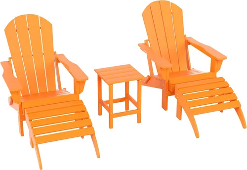 Miniatura 37 de WestinTrends Reposapiés otomano Adirondack para patio al aire libre, taburete de madera de polietileno para todo tipo de clima, ampliamente Azul