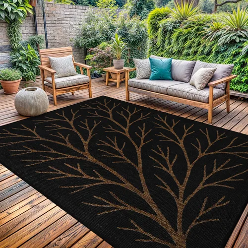Miniatura 14 de Alfombra Lavable para Interiores y Exteriores 8x10 Resistente a la Intemperie Alfombras de Área Modernas de Yute Sólido para Porche Terraza Balcón