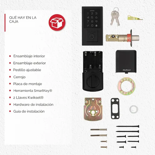 Miniatura 8 de Kwikset SmartCode 270 - Cerradura de puerta con teclado táctil electrónico sin llave con auto-bloqueo, códigos de usuario personalizados, seguridad