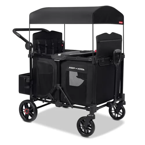 Miniatura 27 de Radio Flyer Voya XT Cochecito Vagón para Bebé – Carrito Rodante de Juego al Aire Libre y Carrito de Playa con Ruedas, Vagón Cochecito Cuádruple