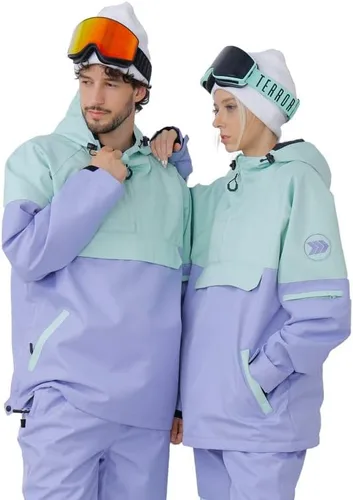 Miniatura 7 de SNOWVERB Impermeable para hombre y mujer, resistente al viento, con capucha, aislante, unisex, para esquí, snowboard