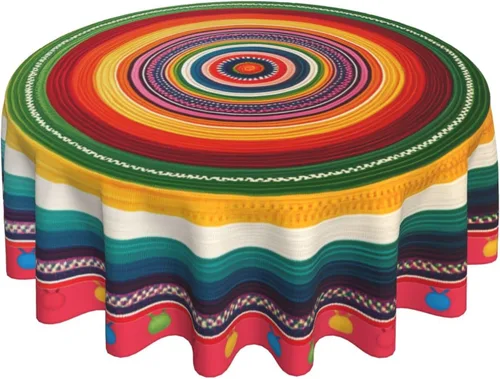 Miniatura 9 de Mantel rústico de madera para mesa redonda de estilo campestre, mantel de cocina y comedor turquesa, lavable, para decoración, 60x90 pulgadas