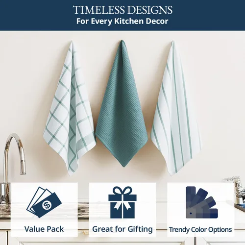 Miniatura 4 de LANE LINEN Juego de toallas de cocina y paños de cocina de algodón, paquete de 6 – Toalla de platos absorbente y de secado rápido, 45,7 cm x 71 cm