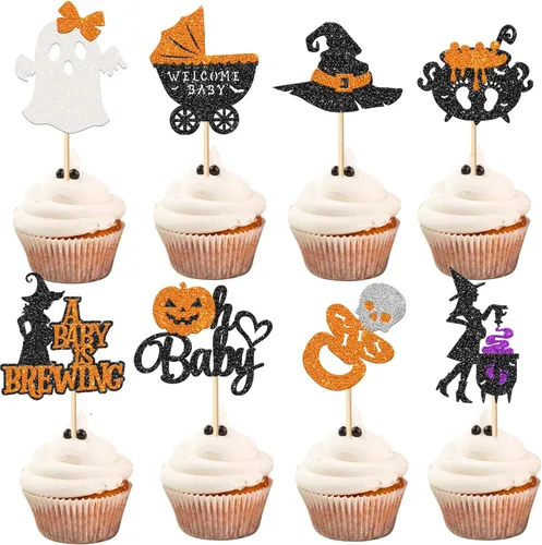 Miniatura 27 de 1 paquete de decoración de pastel de Halloween con purpurina para Halloween, fantasma, calabaza, pastel para casa encantada, bruja, calabaza, 7