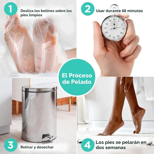 Miniatura 2 de DERMORA Mascarilla Exfoliante para Pies - Paquete de 2 Mascarillas Exfoliantes de Tamaño Regular para Pies Secos y Agrietados, Callos, Removedor