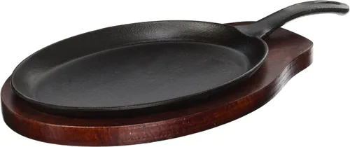Miniatura 5 de Winco FS-2 - Juego de servidor Fajita de hierro fundido de 2 piezas, negro, marrón, mediano