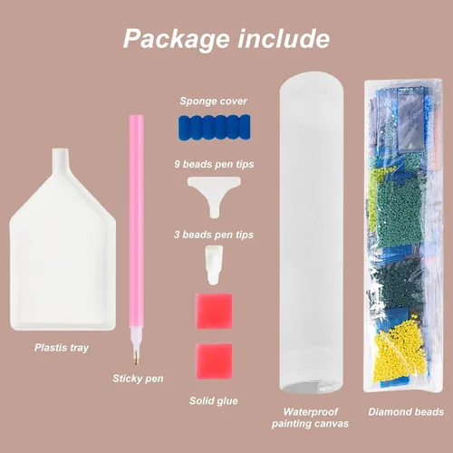 Miniatura 5 de Stalente Kits de pintura de diamantes para adultos, kits de arte de diamantes 5D para principiantes, pintura de diamante redonda para decoración