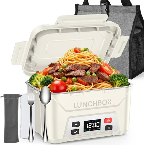 Miniatura 13 de EAST OAK Caja de almuerzo eléctrica inalámbrica para adultos, caja de almuerzo autocalentable recargable de 5.5 tazas - Calentamiento automático