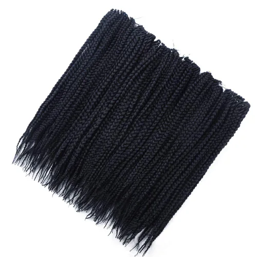 Miniatura 5 de 6 paquetes/lote (14/18/24/30) pulgadas, 0.4 in, 20 hebras por paquete, 3 extensiones de cabello trenzado de ganchillo finas, diámetro 3X