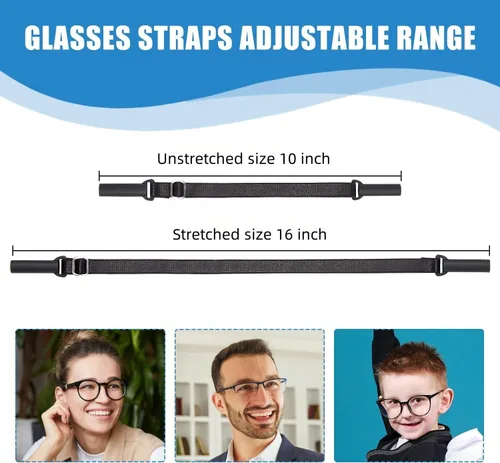 Miniatura 2 de Enenfly Adjustable Glasses Straps - 3 Pack No Tail Eyewear Retainer for Men, Women, Kids – Fits Eyeglasses & Sunglasses