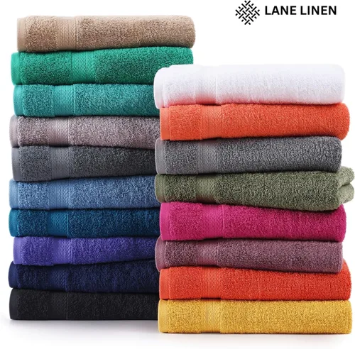 Miniatura 7 de Lane Linen Paquete de 4 toallas de baño 100 % algodón (35 x 66 pulgadas), hilado en anillo, extra grandes, secado rápido, suaves, de poca pelusa