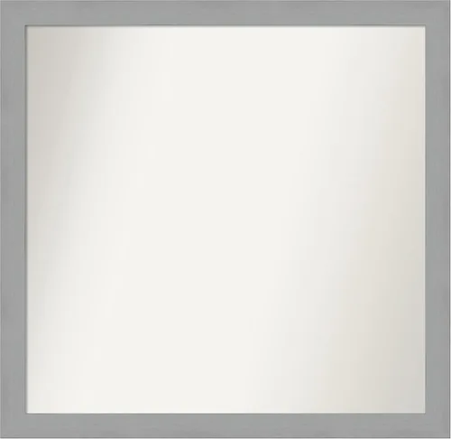 Miniatura 394 de Amanti Art Espejo de baño plateado para sobre fregadero, 23 x 23 pulgadas, espejo cuadrado plateado en ángulo, marco de madera moderno medio, se