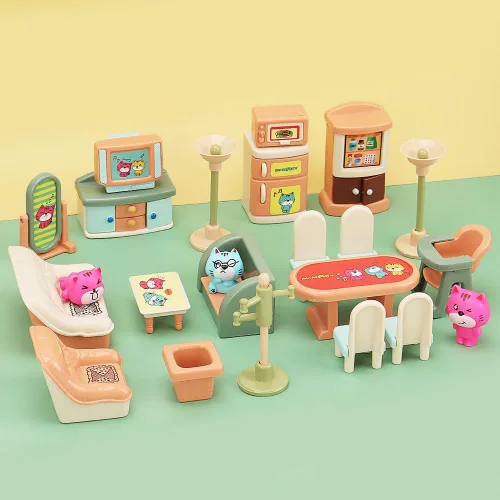 Miniatura 4 de BananMelonBM Paquete de 50 Conjunto de Muebles para Casa de Muñecas Pequeña para Niños Juguetes Casa Grandes Sueños para Bebés Niños Niñas Edad 3+