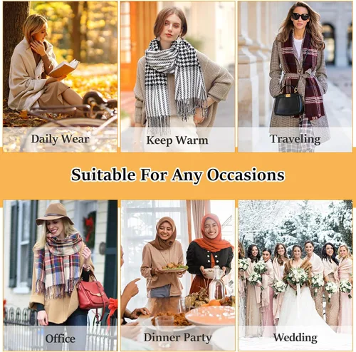 Miniatura 5 de Womens Scarf Pashmina Shawl Wraps Large Winter Long Warm Scarfs for Women