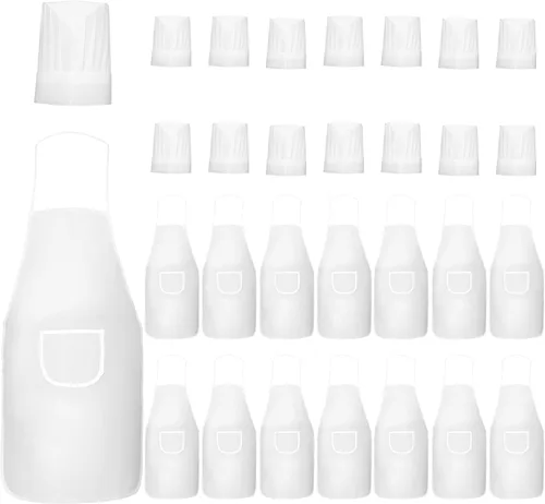 Miniatura 8 de 30 piezas de sombrero y delantal de chef para niños de 5 a 12 años, delantal para niños y niñas, cocina, hornear, pintura