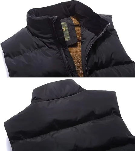 Miniatura 4 de Msmsse Chalecos de invierno para hombre, con forro polar, acolchado, casual, sin mangas