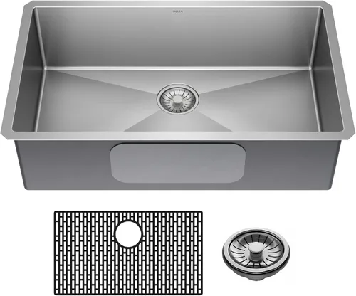 Miniatura 24 de DELTA FAUCET Delta Lenta 953034-24SL-SS - Fregadero de cocina de acero inoxidable calibre 16 de 24 pulgadas con accesorios, color satinado