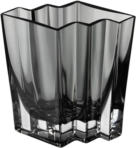 Miniatura 8 de Jarrón de cristal, amatista, diseño cheurón, 5.5 pulgadas de altura, resistente, fabricado en Europa, por Barski