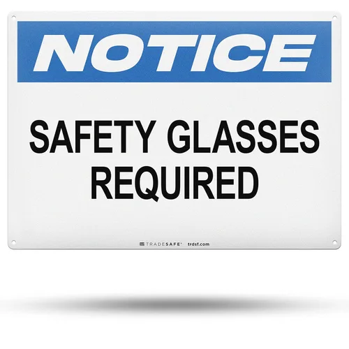 Miniatura 8 de TRADESAFE Letrero de protección ocular requerida de PPE – Letrero de pared, letrero de seguridad de aluminio de instalación rápida, reflector