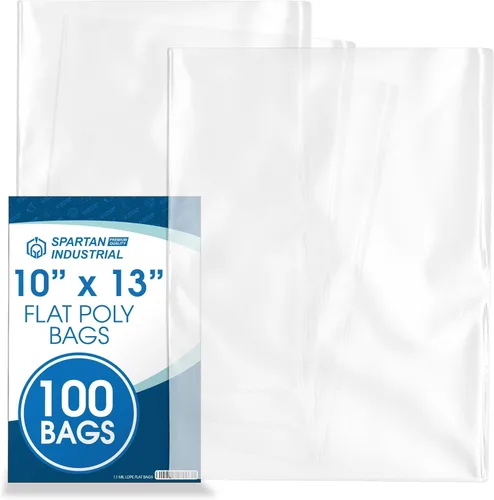 Bolsas de polietileno transparentes planas de extremo abierto de 10 x 13 pulgadas (100 unidades) – Bolsas de plástico transparente de 1.1 mil para