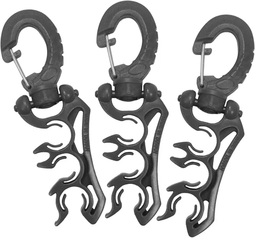 Miniatura 9 de Scuba Choice Clip de soporte de manguera triple para buceo, organizador de manguera de baja y alta presión para reguladores y configuración