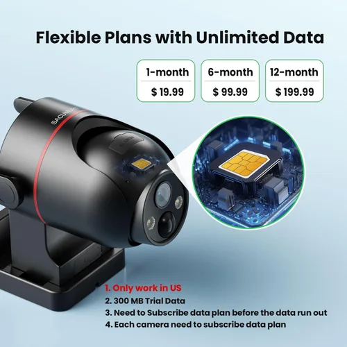 Miniatura 3 de Cámaras de seguridad sin WiFi inalámbricas para exteriores, cámara de seguridad celular al aire libre, PTZ, vista en vivo HD 2K, visión nocturna a