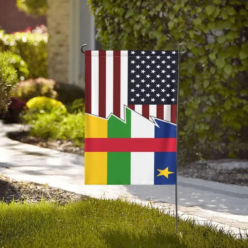 Miniatura 2 de Torn Style American And The Central African Republic Flags Garden Flag 28"x40" Inch Double Sided Garden Flags Home Lawn Outdoor Decor Flags Party