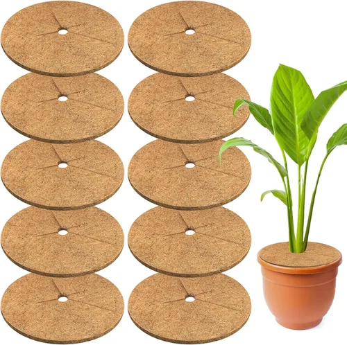 Miniatura 10 de Legigo 10 piezas Anillo de mantillo de fibra de coco Anillo protector de plantas para árboles, anillo de protección de árbol de coco natural de 9